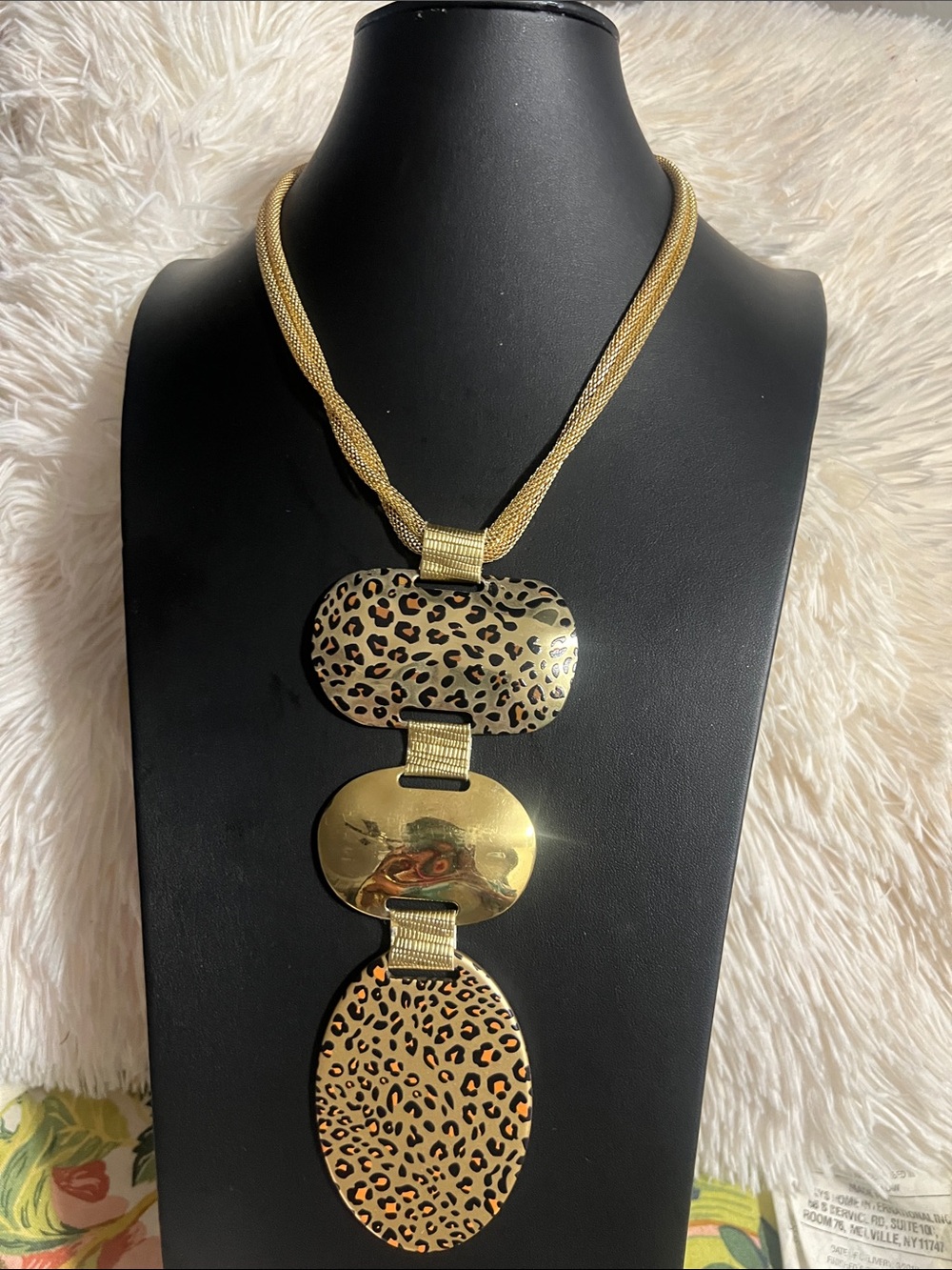 Gold Leopard Pendant Statement Necklace - Women